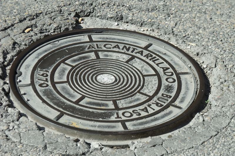 1970 sewer manhole cover in Burjassot